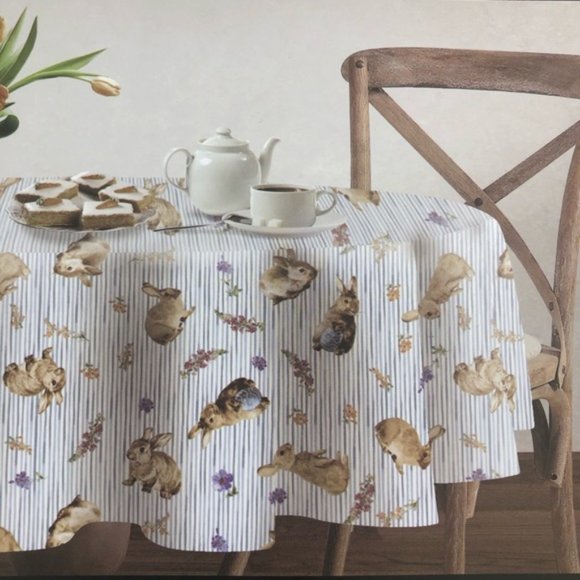 Bunny Hill Farms Tablecloth blue and white NWT - Picture 3 of 5